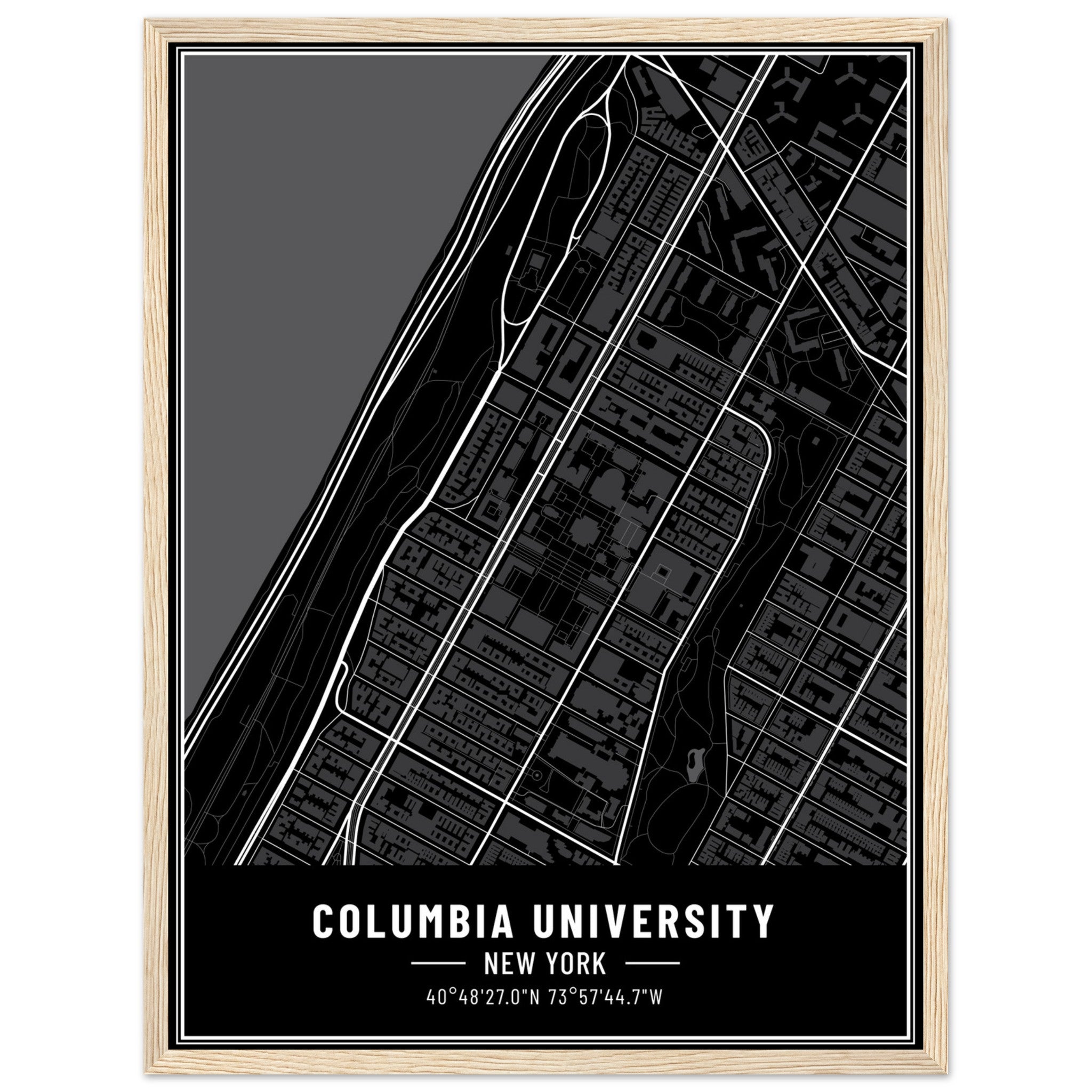 Columbia University Map Poster | Columbia University Map Wall Art