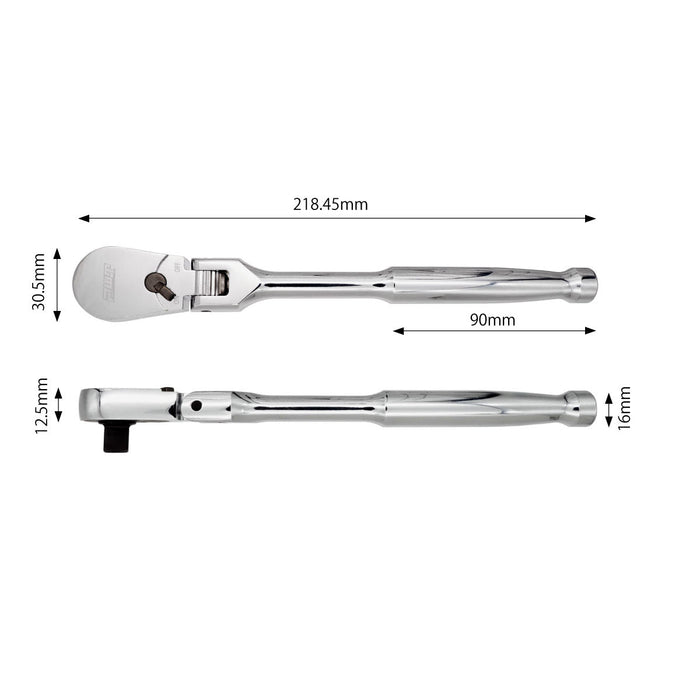 PWT 9.5mm 3/8インチ ラチェットハンドル フレックス 長さ8インチ