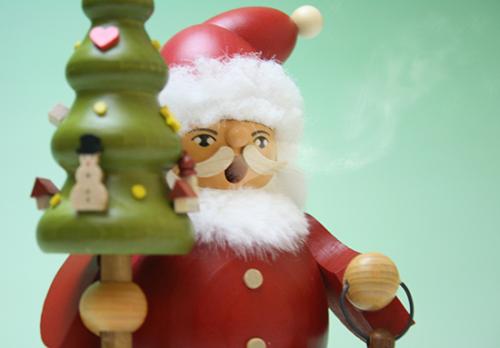 木のおもちゃ カルテット / 煙だし人形 サンタとツリー(中) お香立て