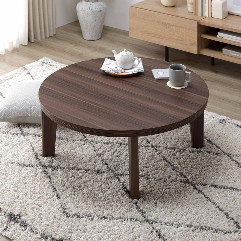 リバーシブル天板 円形 こたつ テーブル（円80cm) 単品/ 一年中使える