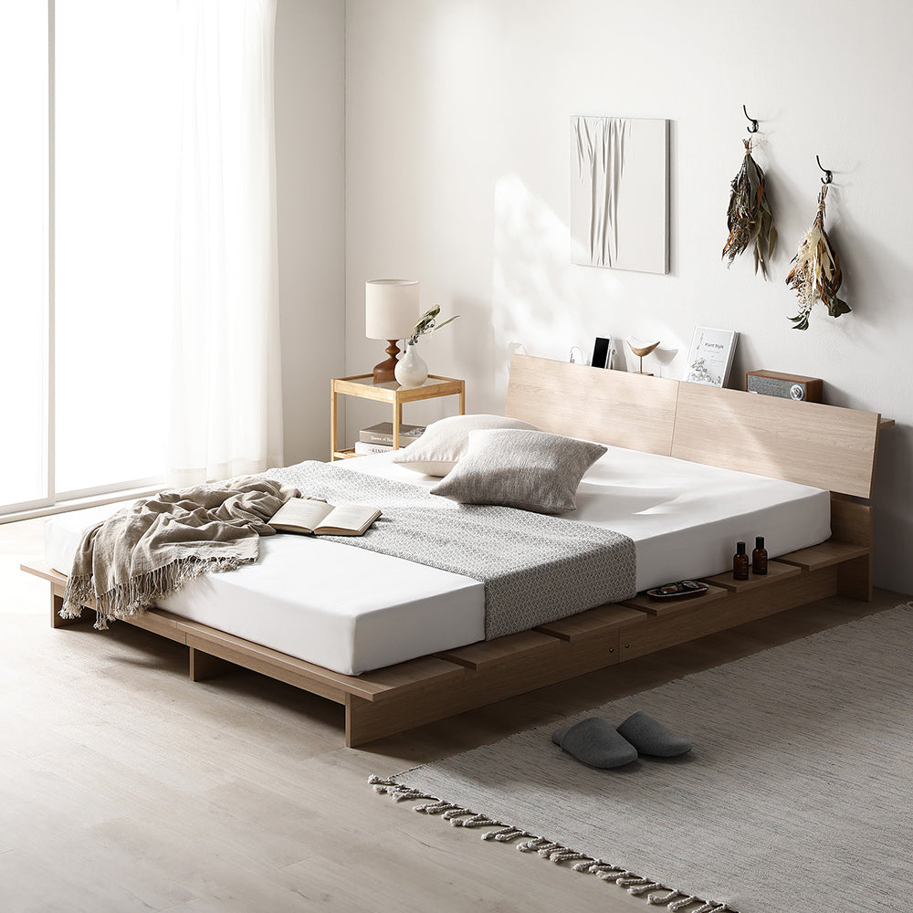 ステージベッド 棚付き コンセント付き 『TUULIE トゥーリエ』/無駄を