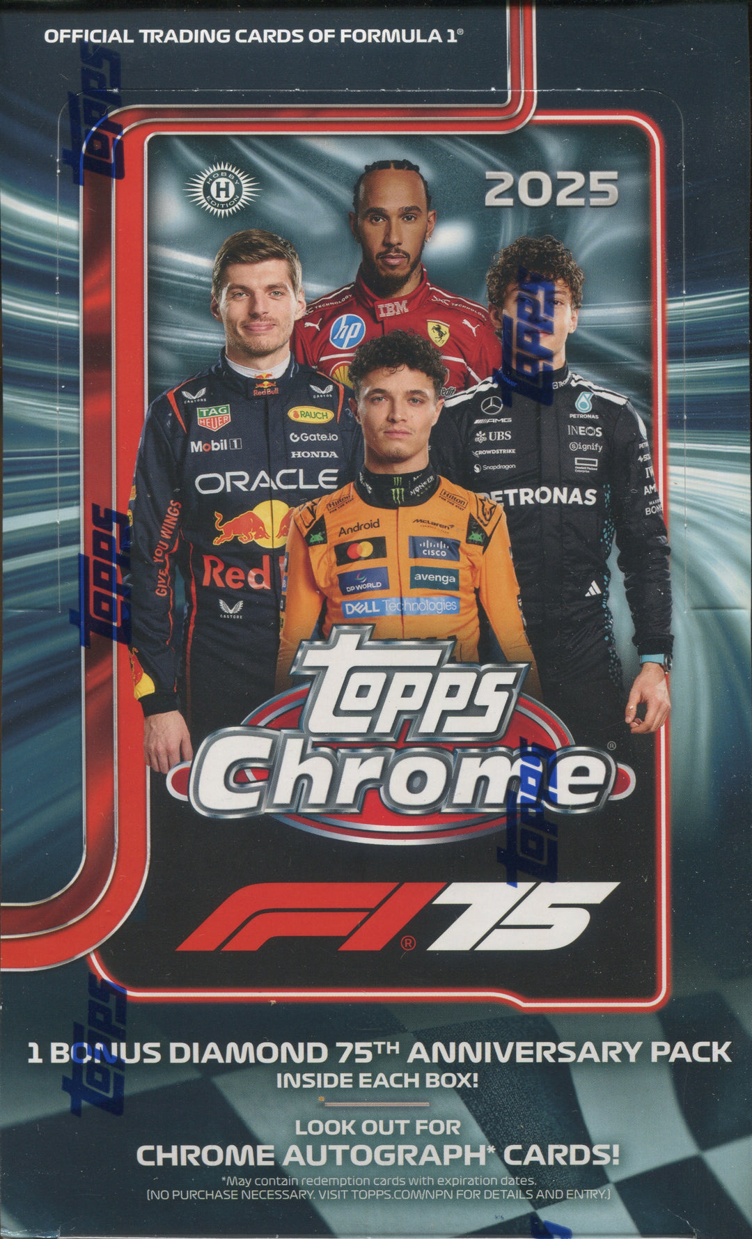 2025 Topps Chrome Formula 1 Racing Hobby, Box