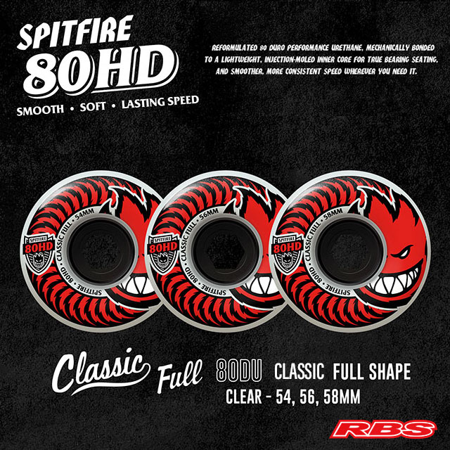 SPITFIRE ウィール 80HD CLASSIC SHAPE 54mm 56mm 58mm【スケート