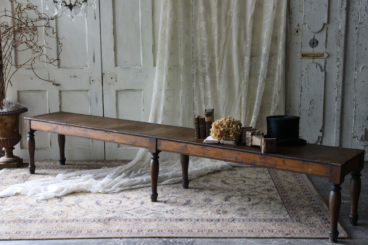 X13-2 フランスアンティーク チャーチベンチ 教会ベンチ 椅子