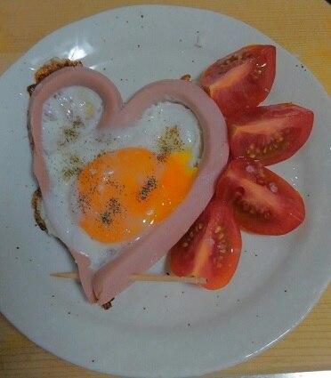 ハートの目玉焼き レシピ・作り方 by こやや - 楽天レシピ