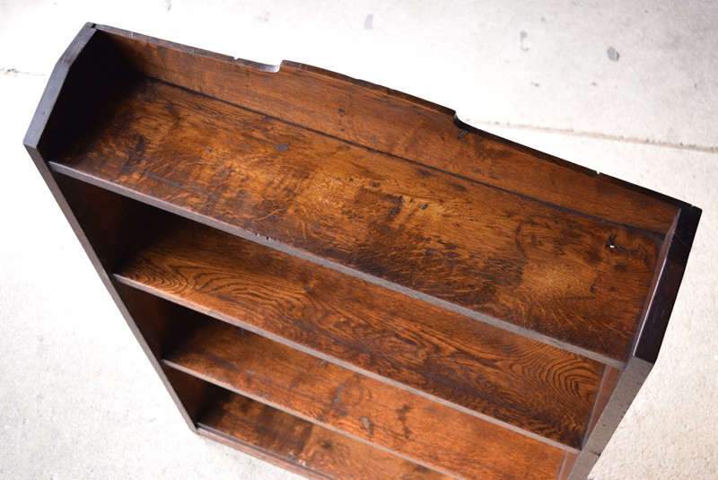 アンティーク ナラ材無垢 4段 木味の薄型本棚 | REFACTORY antiques