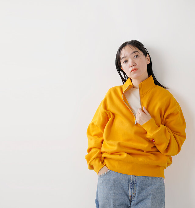 Healthknit｜クラシック スウェット ハーフ ジップ 長袖 プルオーバー