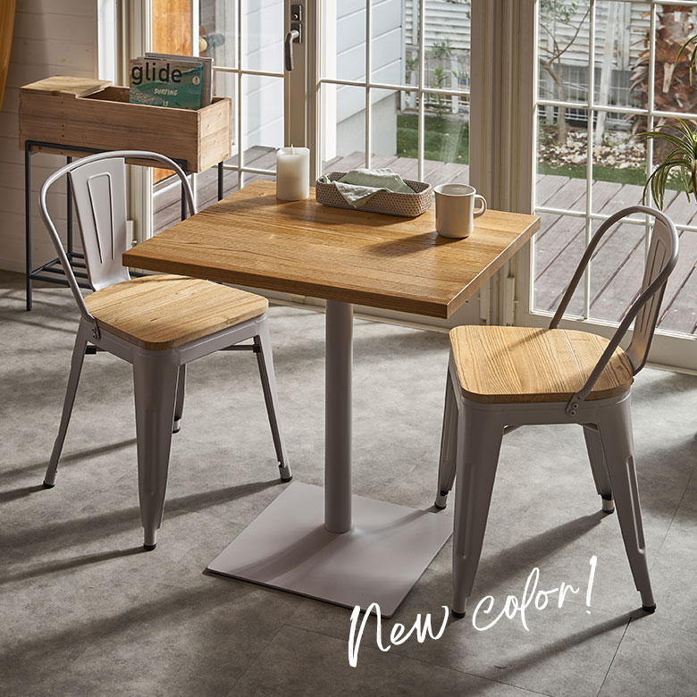 テーブル カフェテーブル 長方形 木製 天然木 アイアン 約 W 60cm D