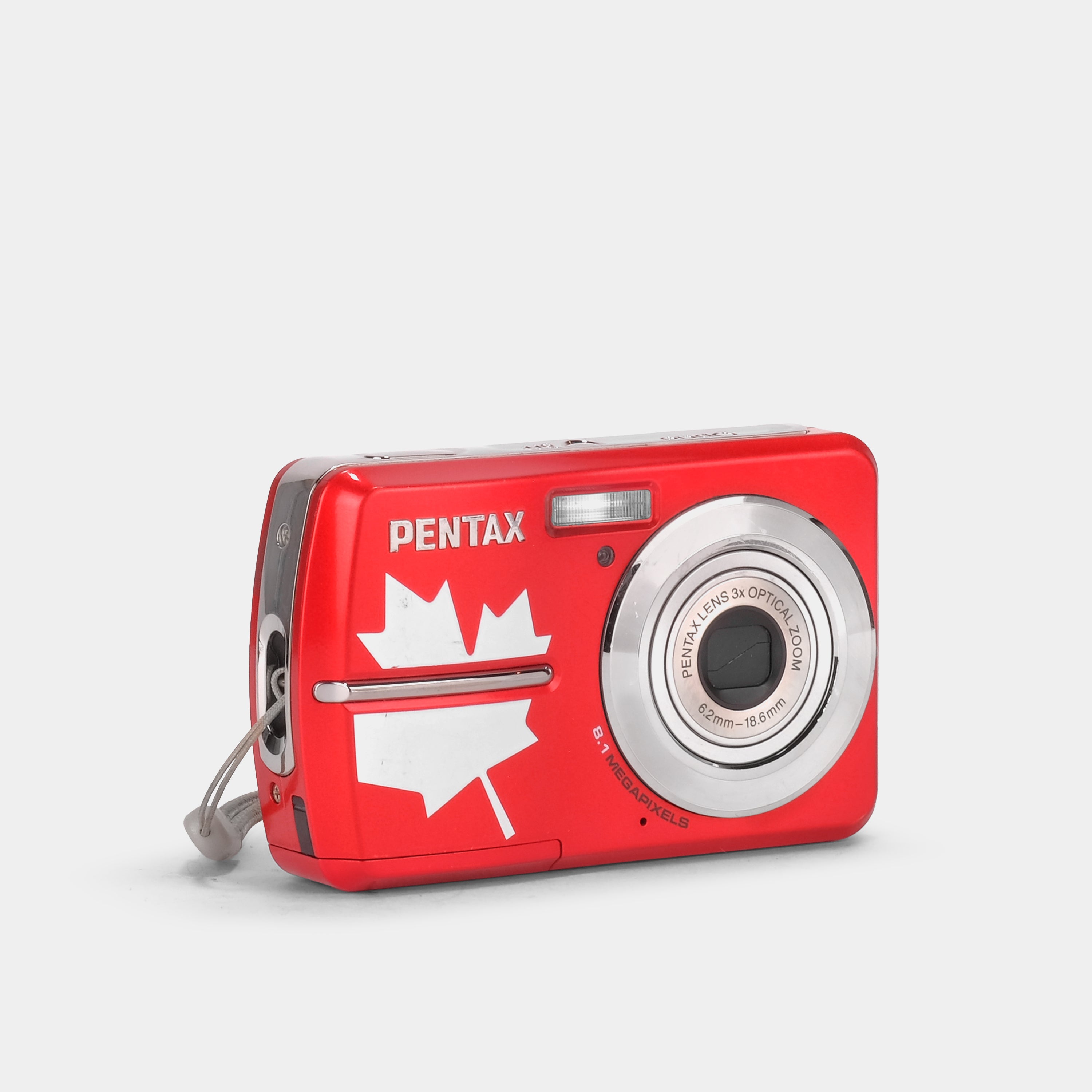Pentax Optio E50 Red Canadian Maple Leaf Point and Shoot Digital Camer