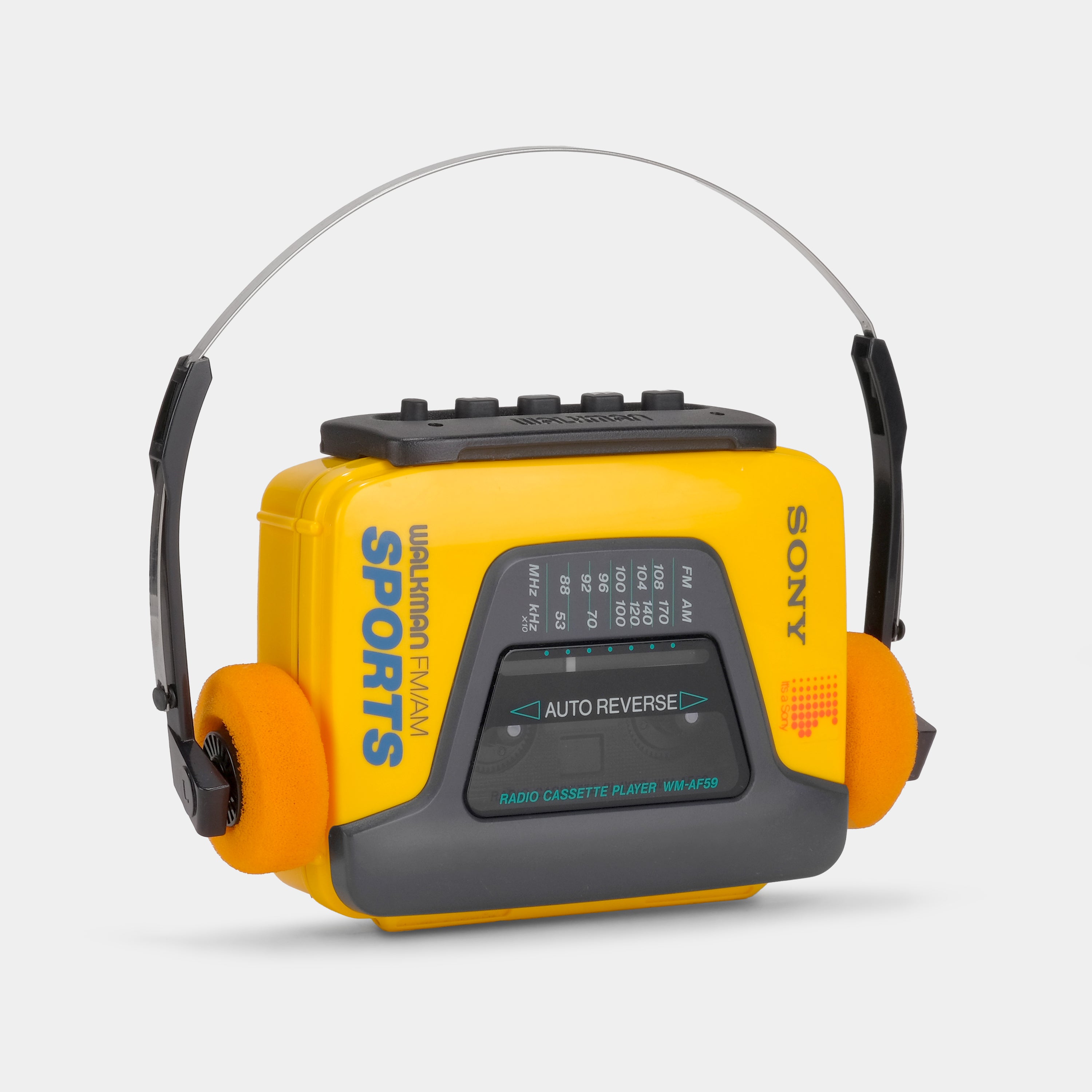 Sony Sports Walkman WM-AF59 Yellow Auto Reverse AM/FM Portable Cassett