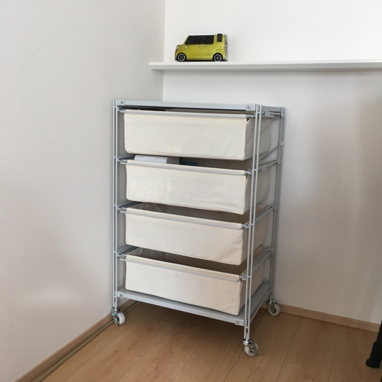 スチールユニットシェルフ帆布バスケットセット・スチール棚板・幅