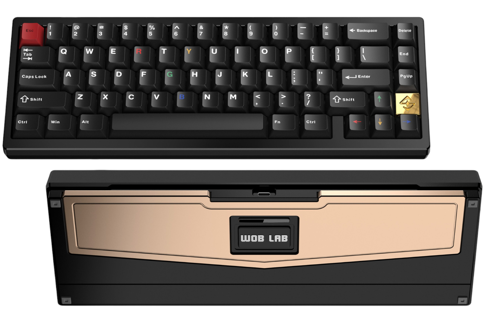 WOBKEY Rainy75 Pro - Orange (Crystal Backplate) Keyboard · Milktooth