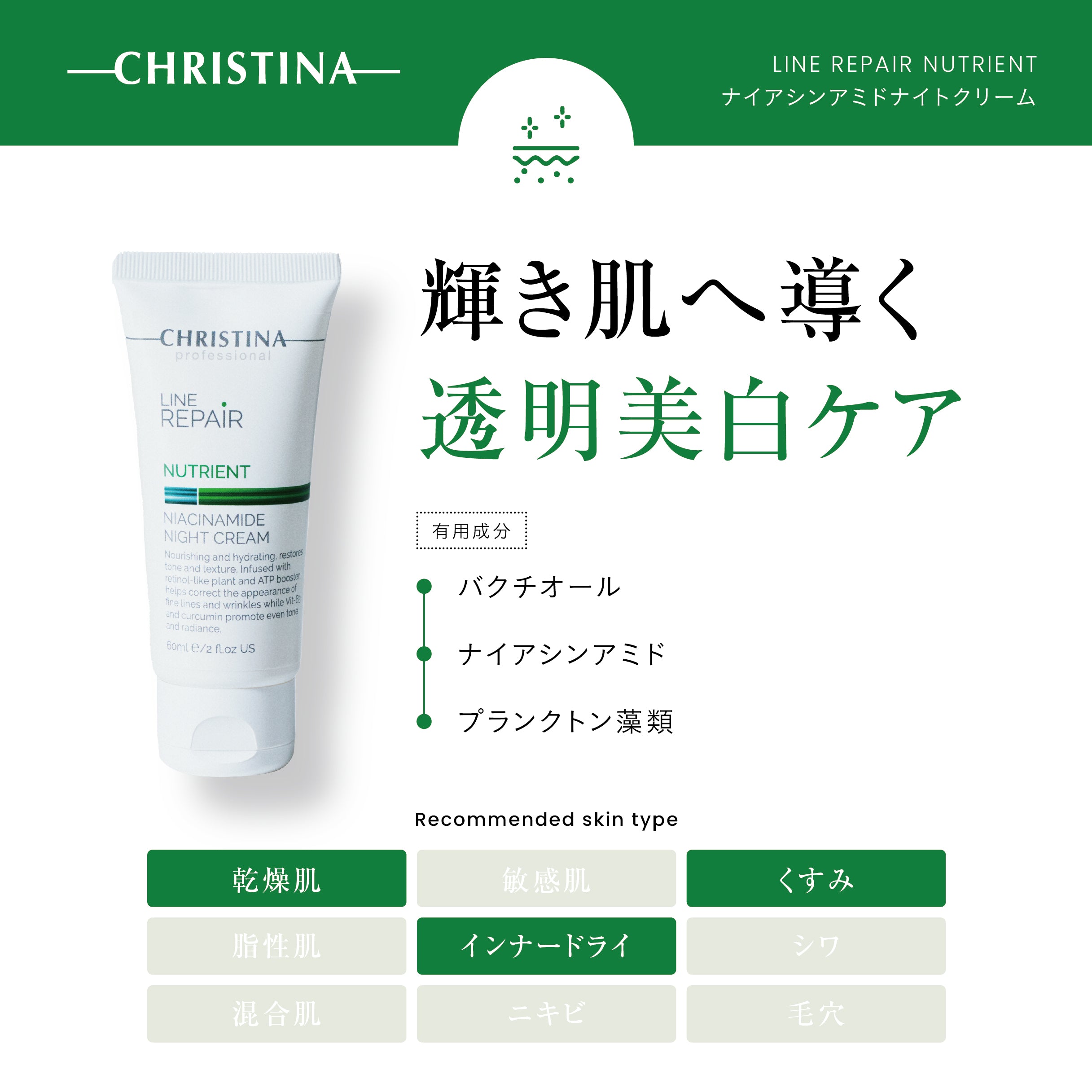 クリスティーナ】ニュートリエント | ナイアシンアミドナイトクリーム