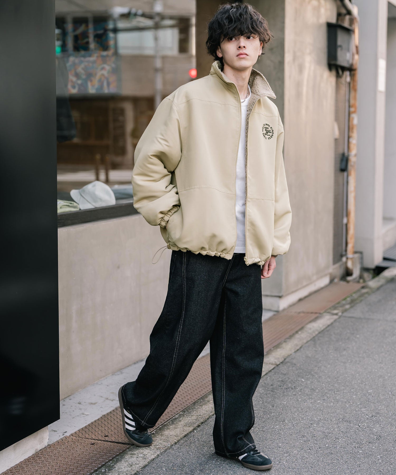 新色追加 2Wayリバーシブル 両A面オーバーサイズワンポイントサークル