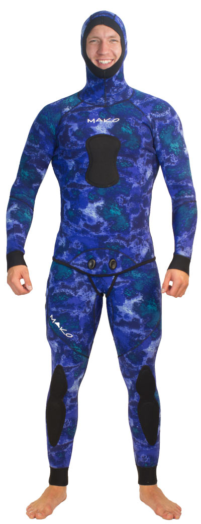 Men's Yamamoto Ocean Blue 3D Camo 2 Piece Open Cell Wetsuit | MAKO