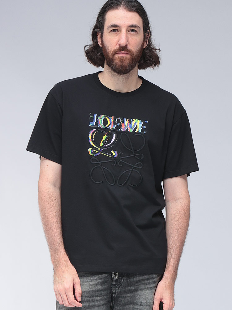 LOEWE (ロエベ) 胸ロゴ 刺繍 クルーネック 半袖 Tシャツ LEH526Y22X75