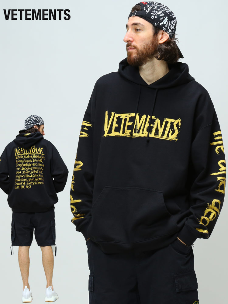 VETEMENTS ヴェトモン ブランド メンズ パーカー ロゴ プリント プル