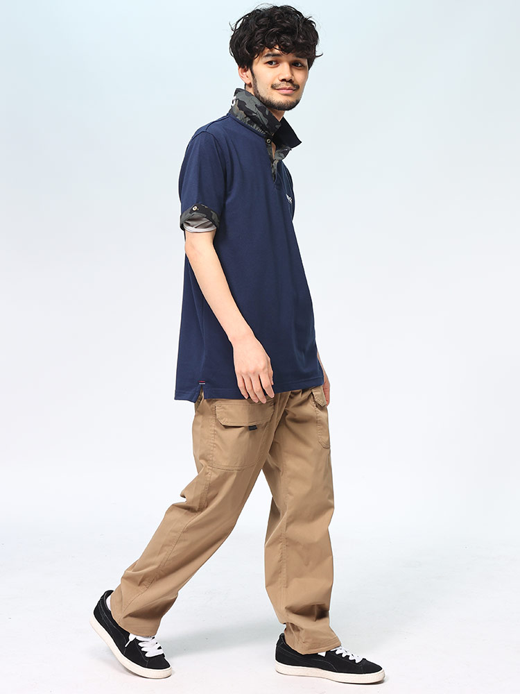 アウトドアプロダクツ ポロシャツ 鹿の子 衿ロゴ 半袖 メンズ OUTDOOR