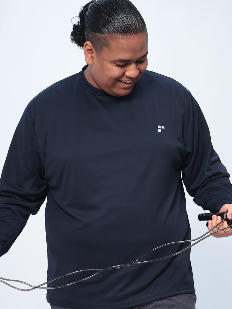 長袖 Tシャツ ドライ ストレッチ UVカット ハニカムメッシュ クルー