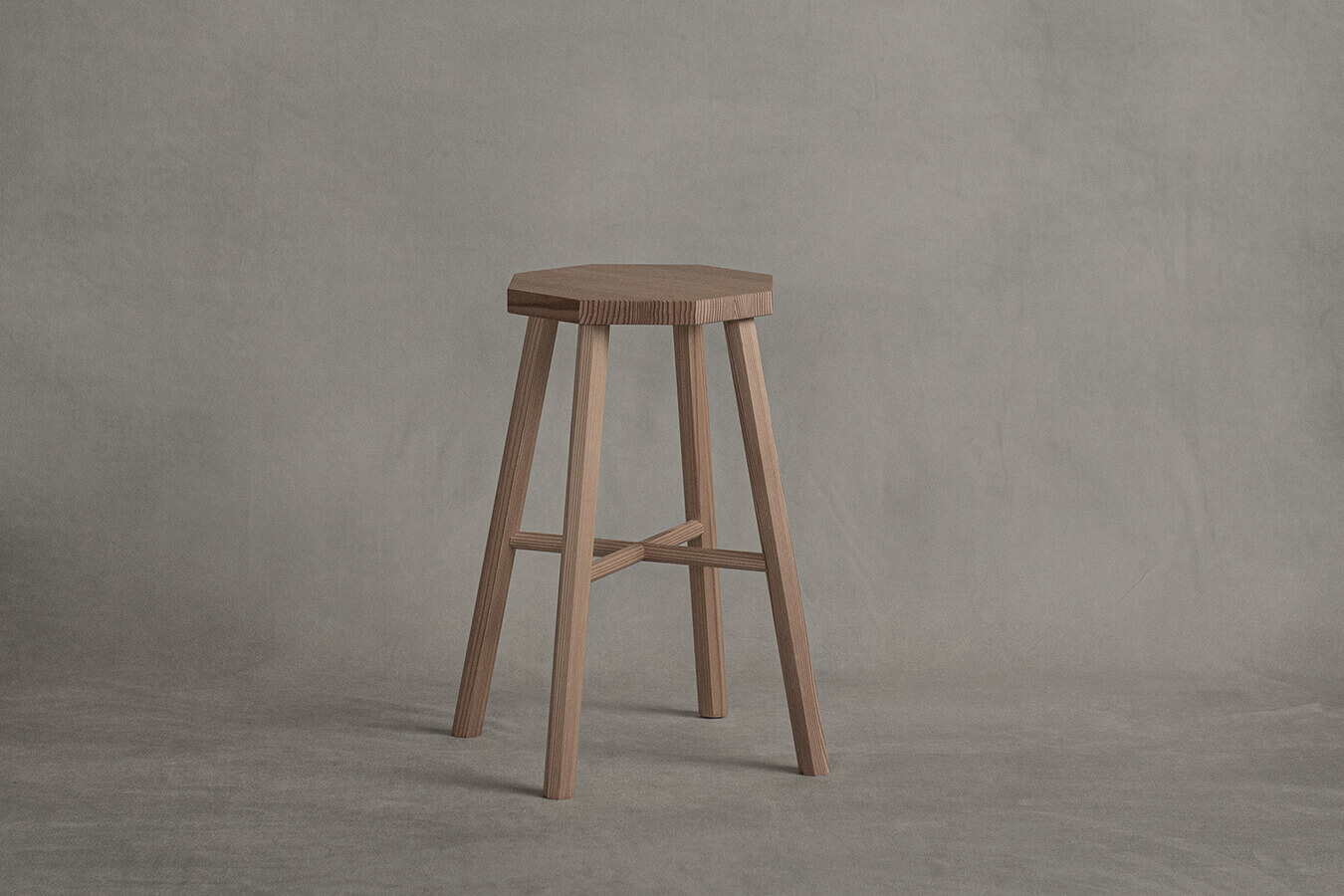 ベロアシートの八角形スツール2脚セット ベロアシートの八角形スツール