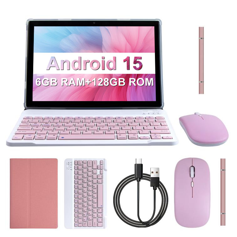 10.1インチ Android 15 タブレットPC 4GB RAM 128GB 大人向け WiFi BT