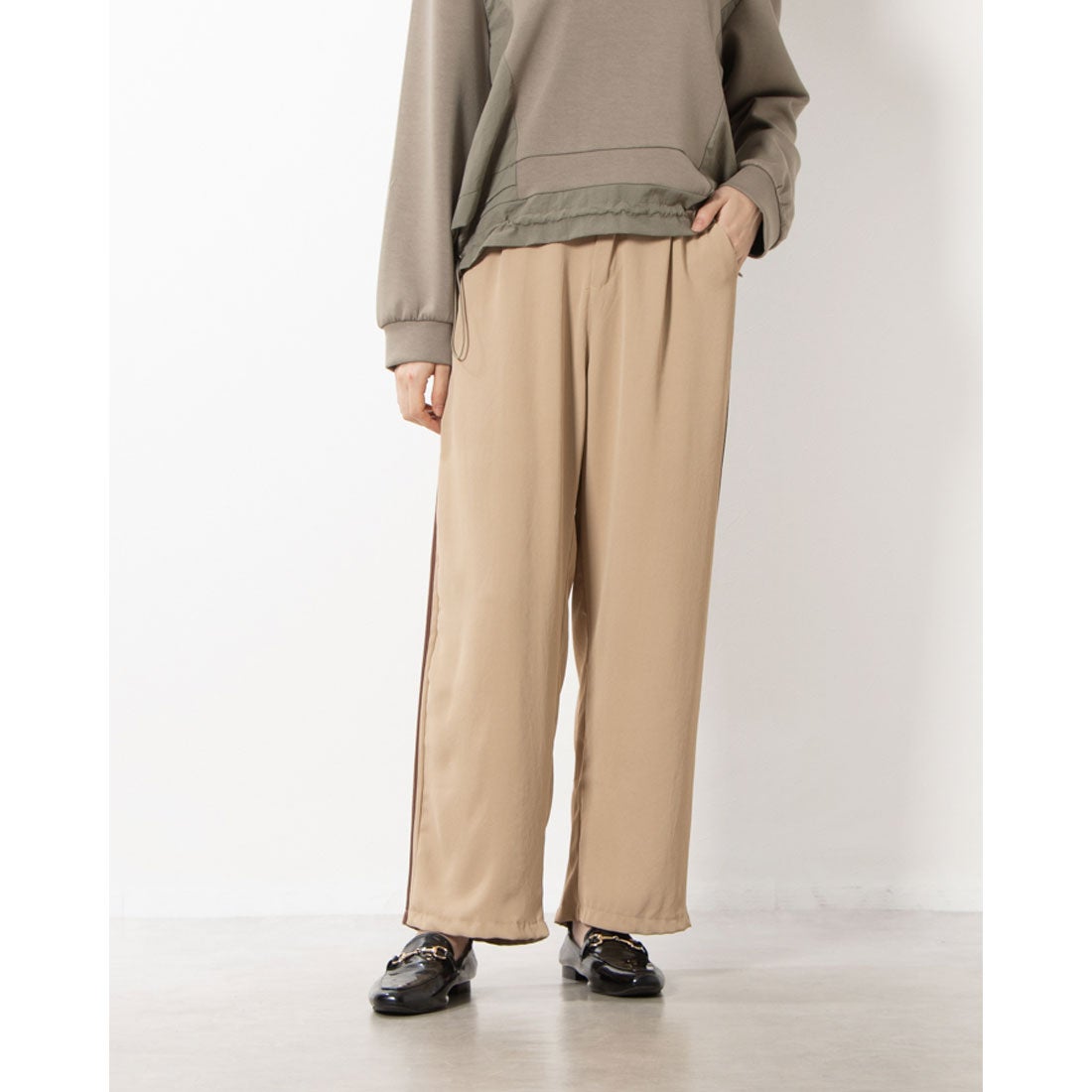 エー・エヌ・エル A.N.L サイドラインパンツ （ベージュ