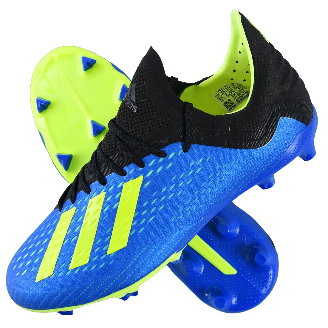 adidas アディダス エックス 18.1 FG/AG ジュニア(ブルー×イエロー