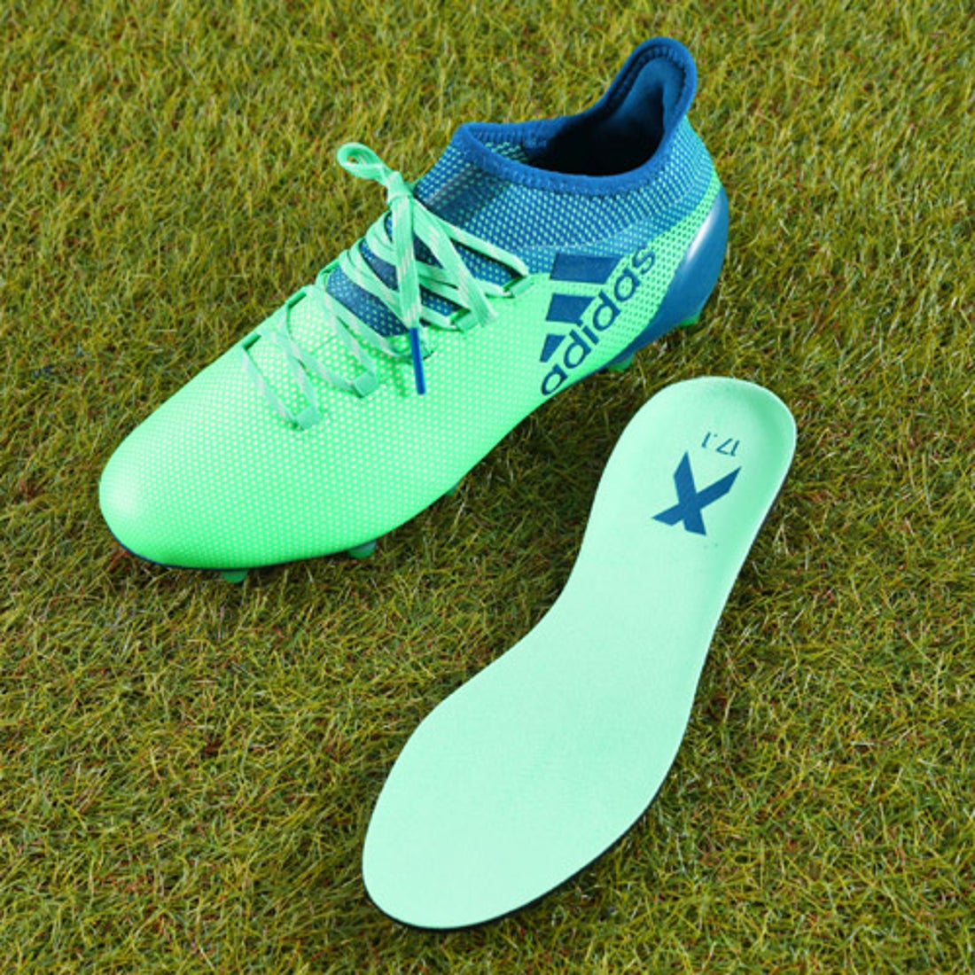 adidas アディダス エックス 17.1 FG/AG(グリーン×ネイビー) CP9163
