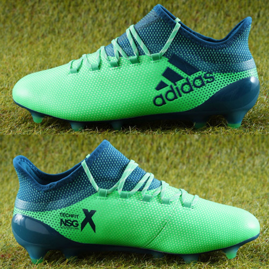 adidas アディダス エックス 17.1 FG/AG(グリーン×ネイビー) CP9163