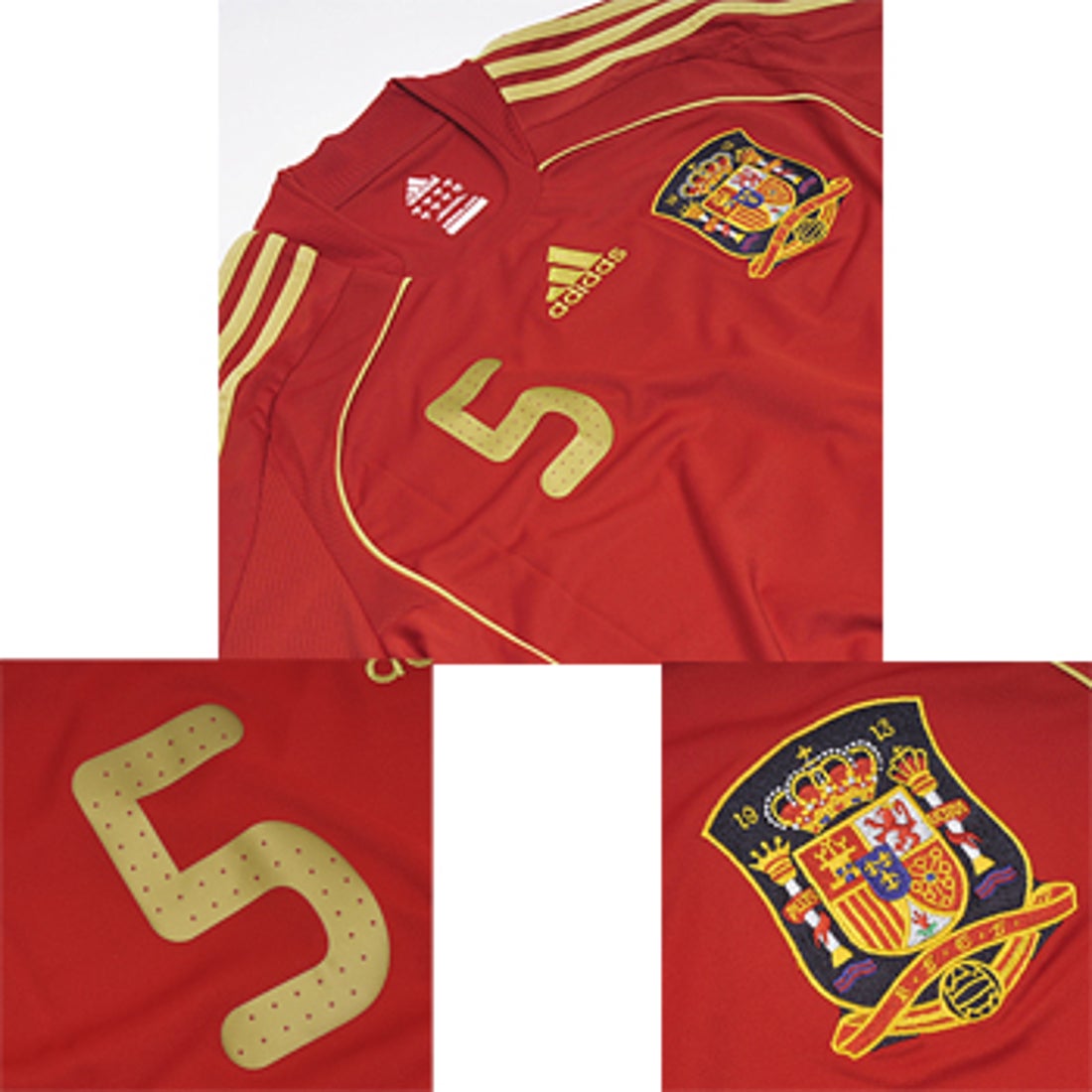 adidas スペイン代表 08/09 ユニフォーム ホーム半袖 #5 プジョル