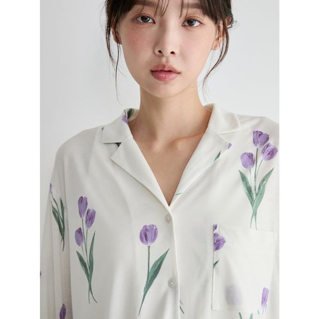 ジェラートピケ gelato pique チューリップ柄シャツ （PNK