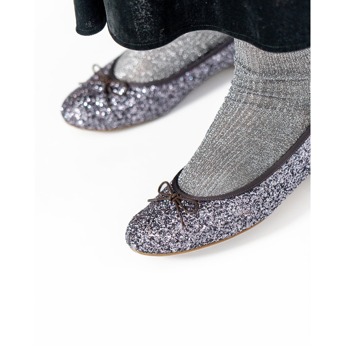 フラット バレエシューズ （スチール グリッター） -Emma Francis