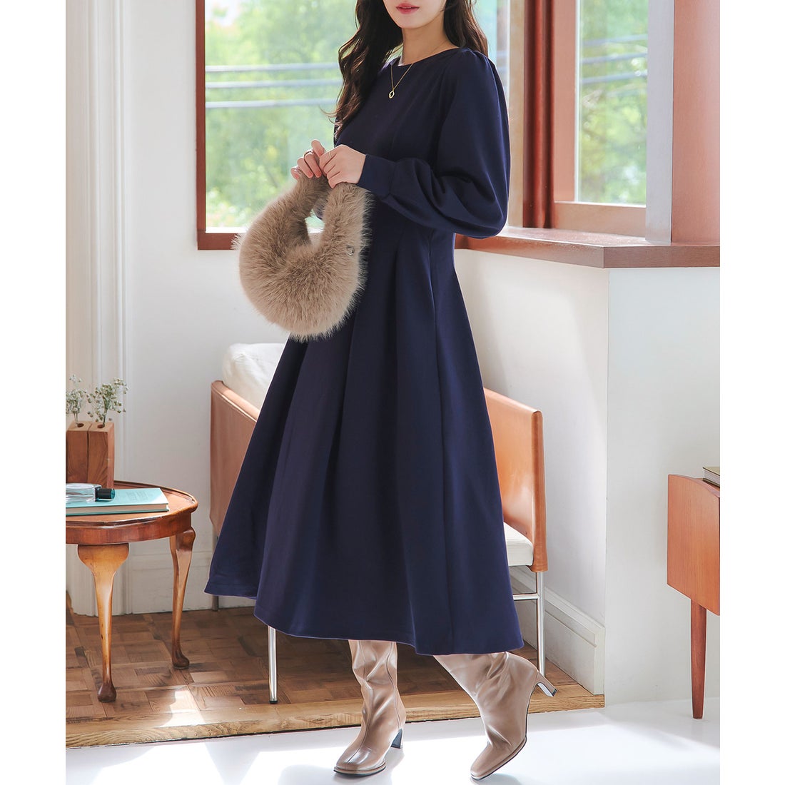 コウベレタス KOBE LETTUCE ウエストタックワンピース【長袖】 [E3315