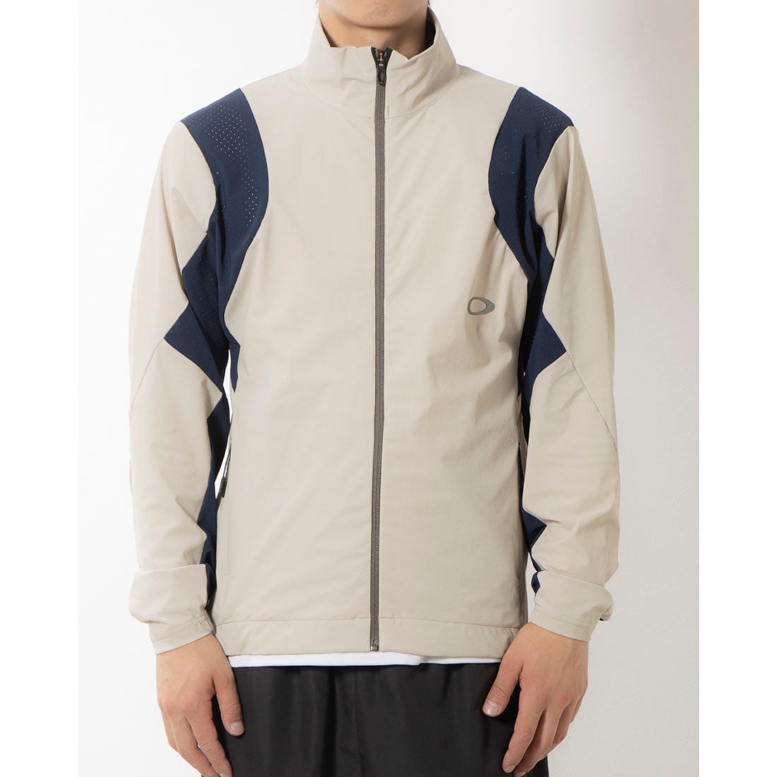 Oakley ストライプ入り ジップアップジャケット M ホワイト