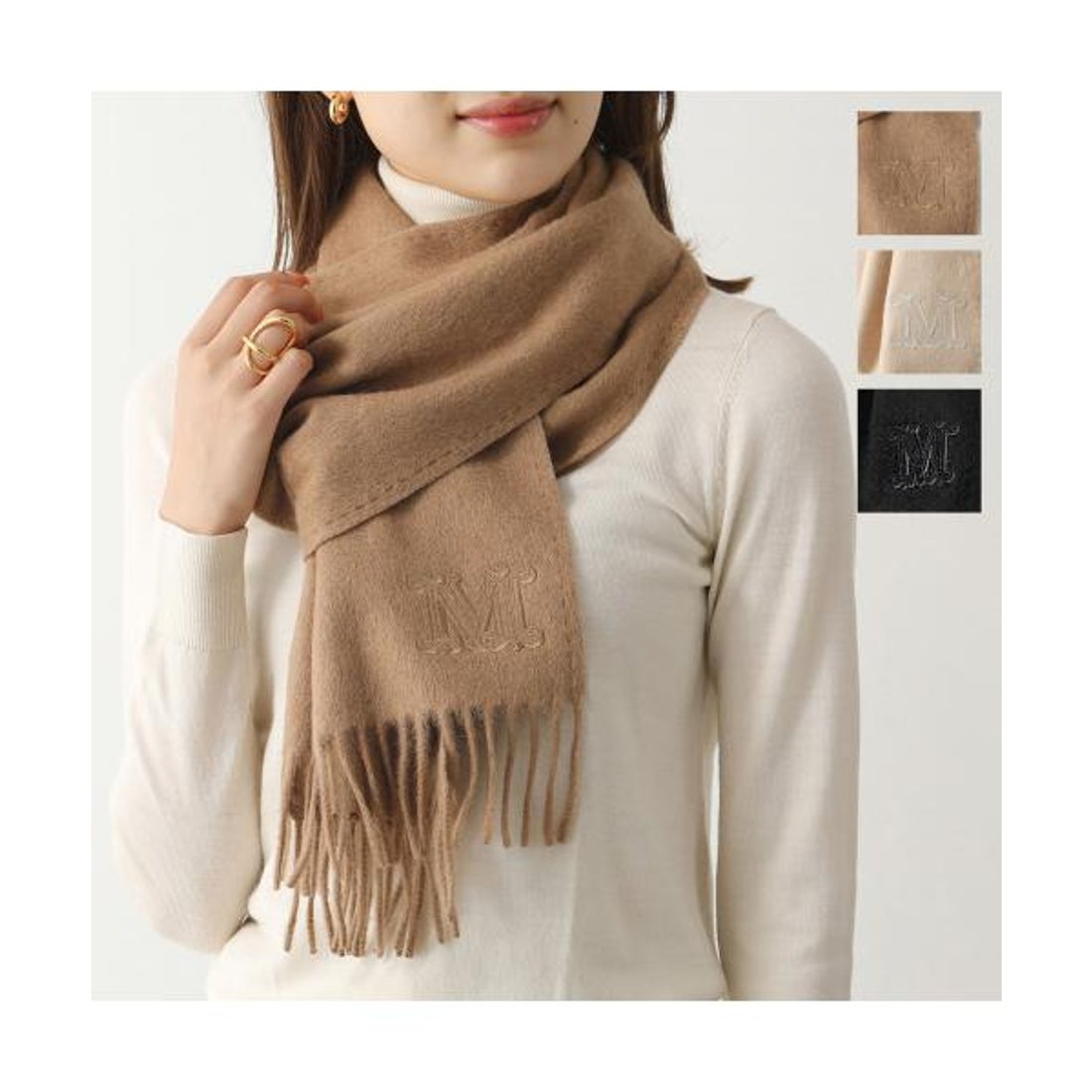 マックスマーラ Max Mara MAX MARA マフラー WKCLARA ロゴ刺繍