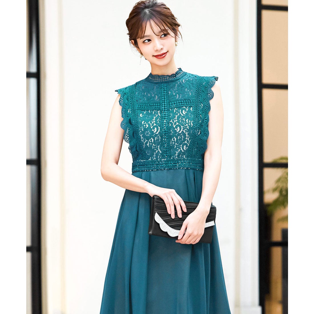 ニアナ niana レーストップスシフォン 結婚式ワンピース パーティー