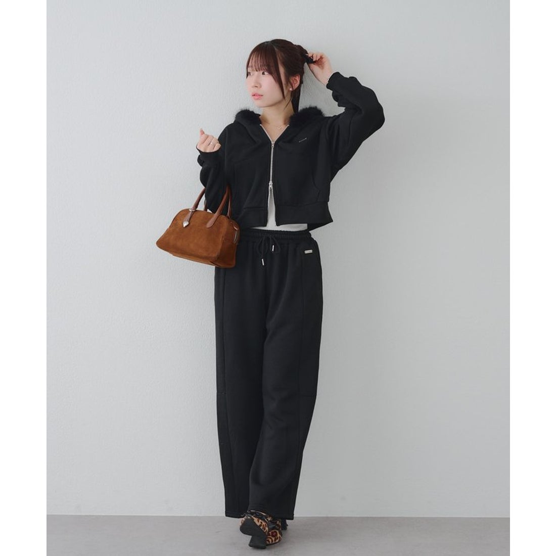 ナイスクラップ NICE CLAUP 【上下SET】ファーパーカーセットアップ