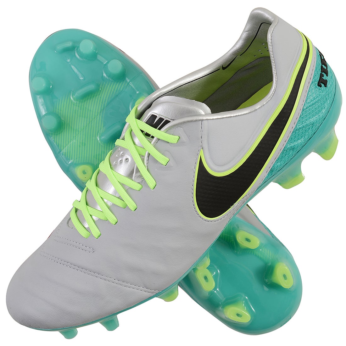 NIKE ナイキ ティエンポ レジェンド VI FG(グレー×蛍光グリーン
