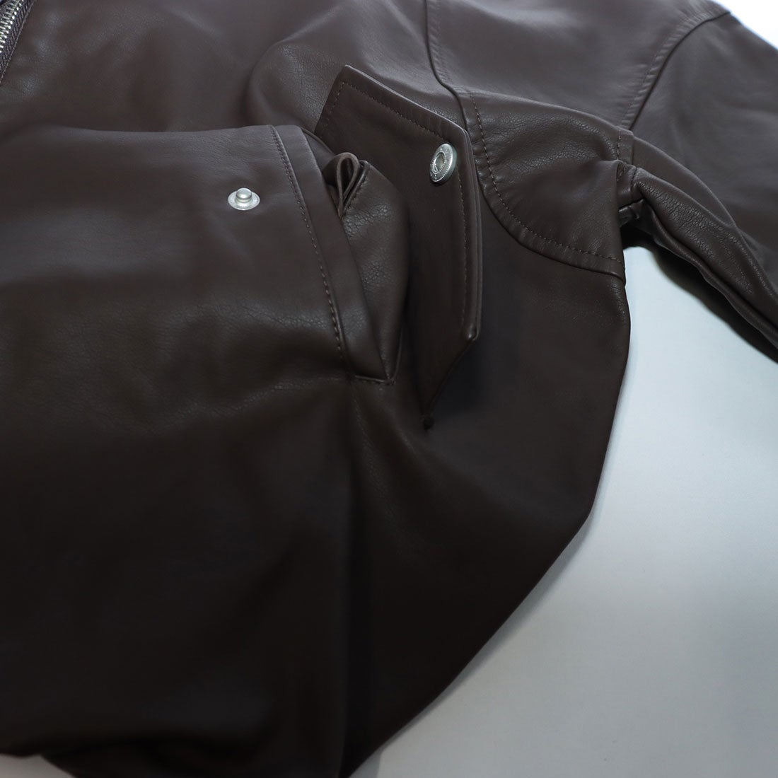 スタイルブロック STYLEBLOCK フェイクレザーボア襟付きジャケット