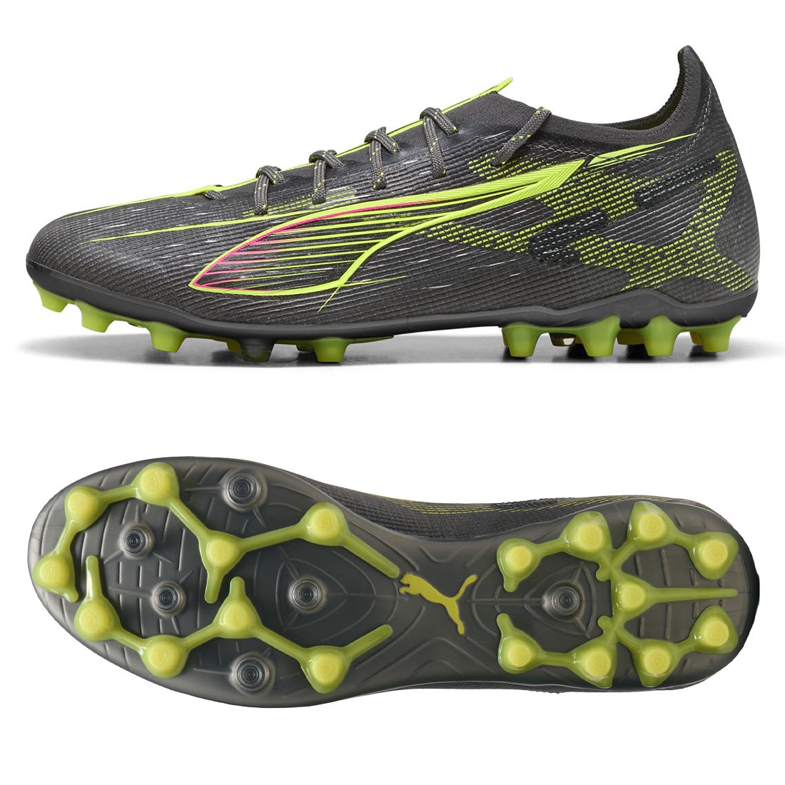 PUMA プーマ ウルトラ 5 アルティメット MG(グレー×イエロー) 108342