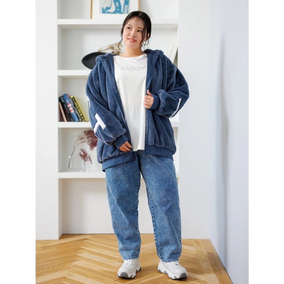 リジェイ＆スプル Re-J&SUPURE バックロゴファーパーカーブルゾン