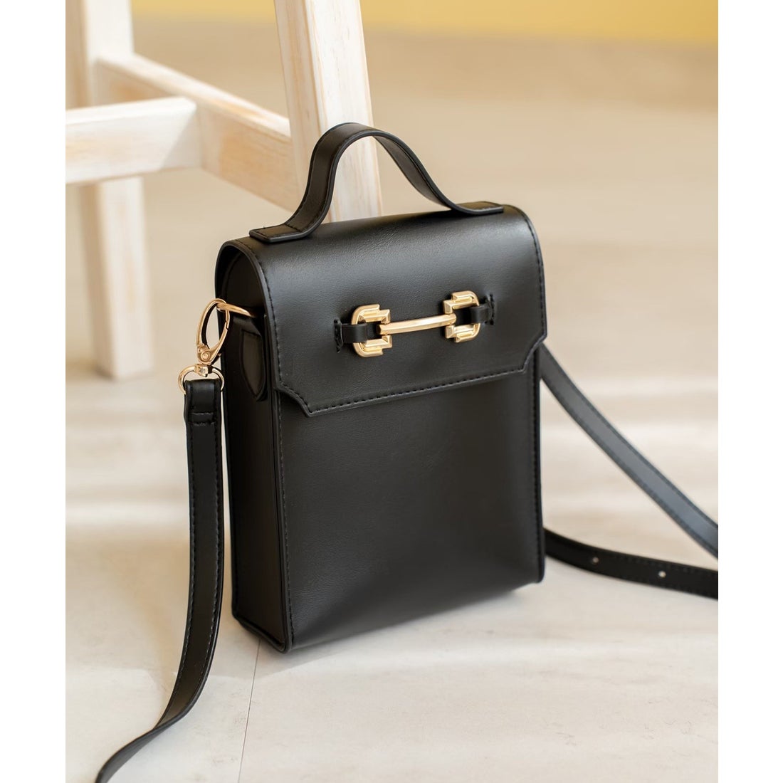 リネーム Rename ゴールドカラーバックル スクエア ミニショルダー