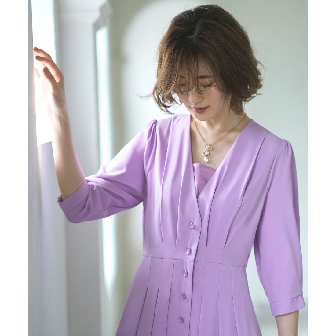 ルイルエブティック RUIRUE BOUTIQUE 2wayフロントボタンタック