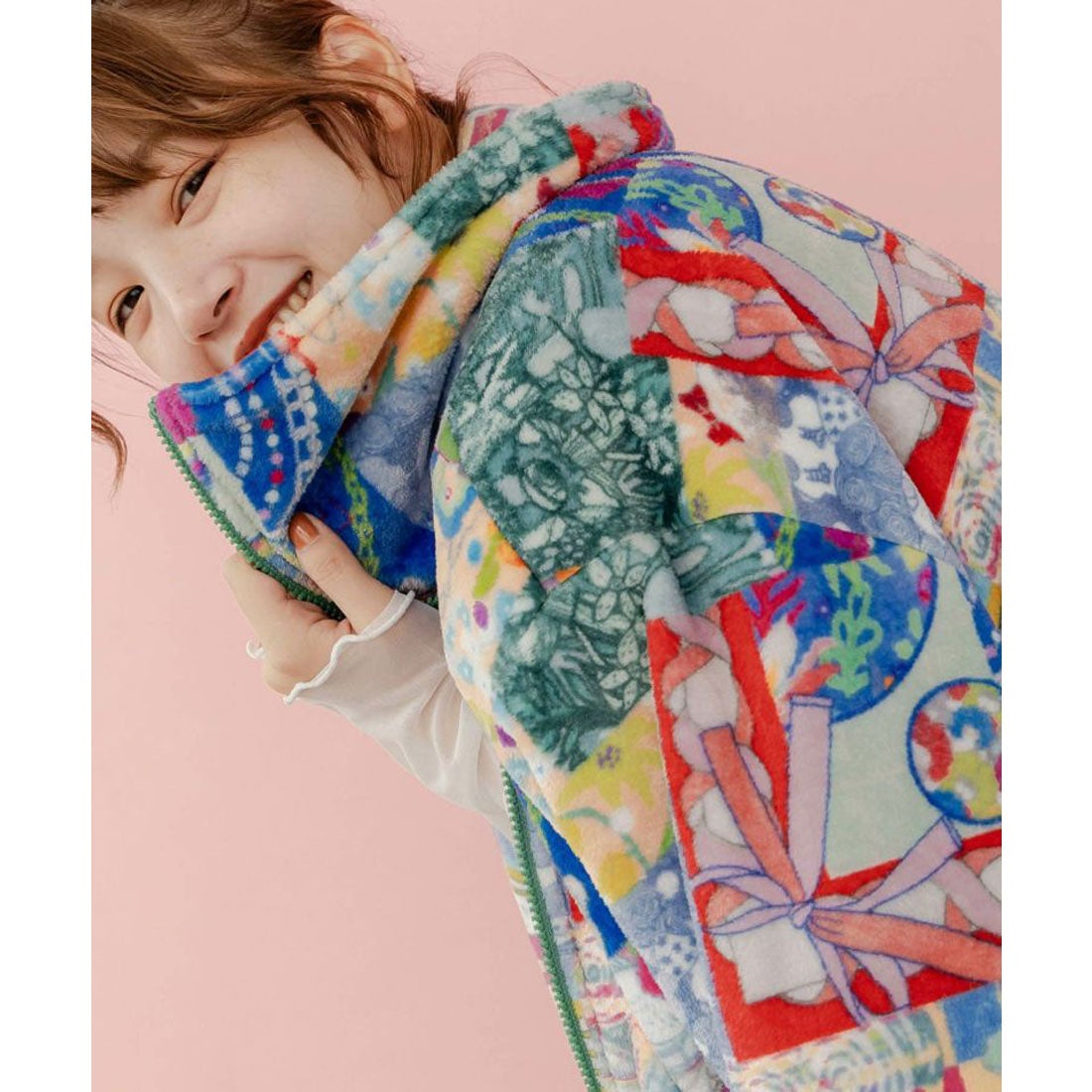 スカラー ScoLar POP柄orカラフル柄 2柄展開フランネルブルゾン