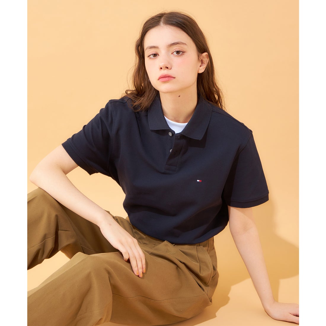 トミー ヒルフィガー TOMMY HILFIGER レギュラーポロシャツ （ネイビー