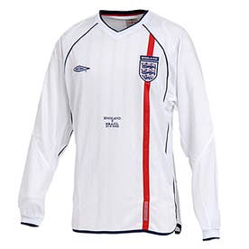 umbro イングランド代表 01/02 ユニフォーム ホーム 長袖 マッチデイ