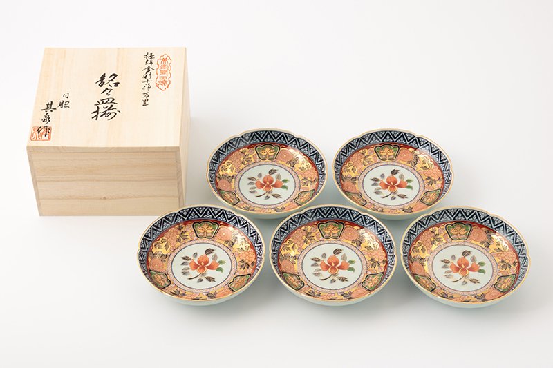 極錦金彩古伊万里様式【銘々皿揃(5枚)】 木箱入｜有田焼なら賞美堂本店