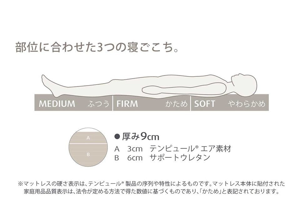 テンピュール プロ エア フトン 折りたたみマットレス 三つ折り
