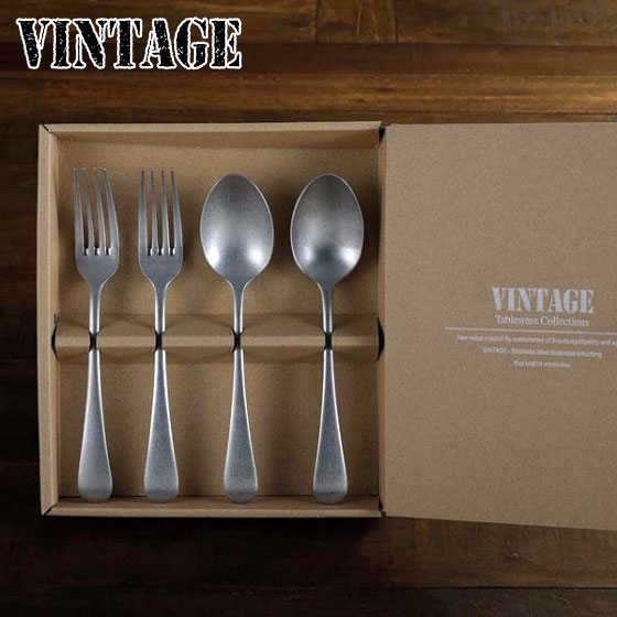 楽天市場】ヴィンテージ スコップ カトラリー 4本セット (フォーク L