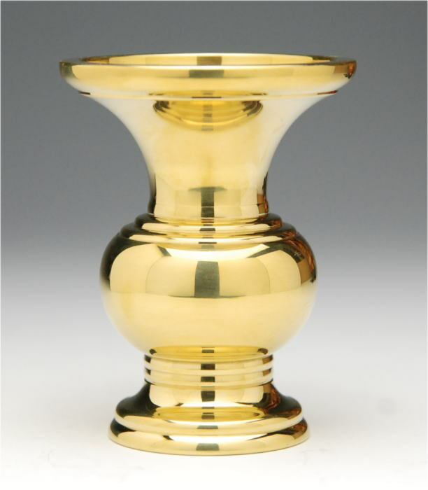 楽天市場】花立 真鍮製 花瓶 京丸型 花立 無地 磨フッ素加工 3.5号